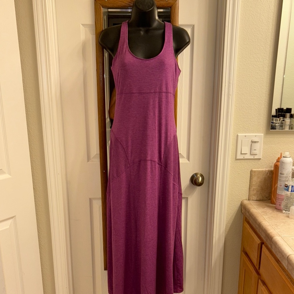Athleta Pink and Purple Maxi Sundress Sleeveless Scoop Neck